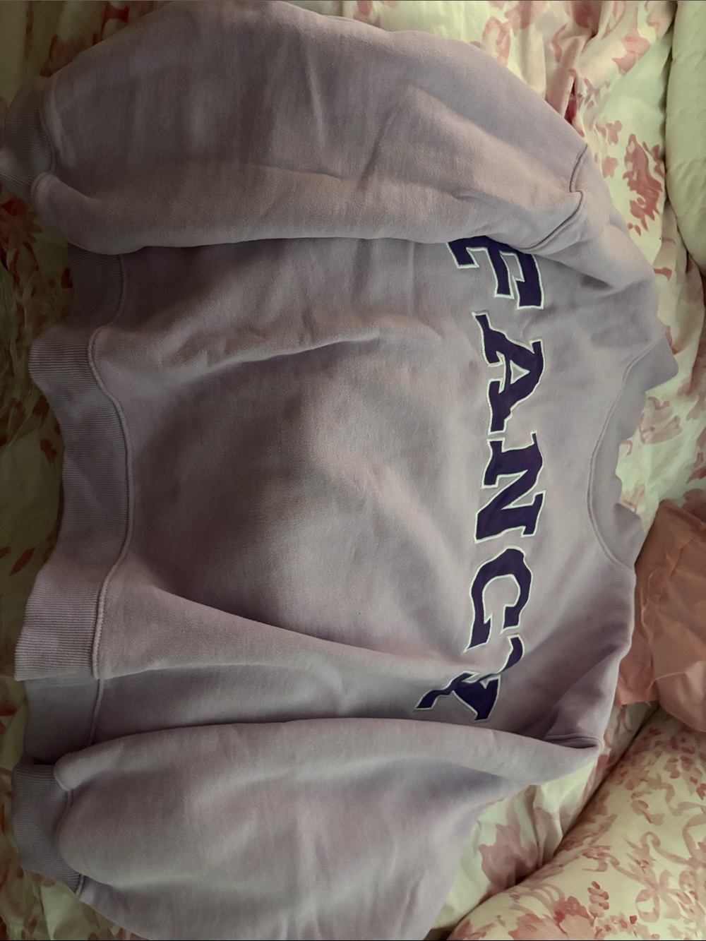 Lavender College-Style Graphic Sweatshirt - Unbranded